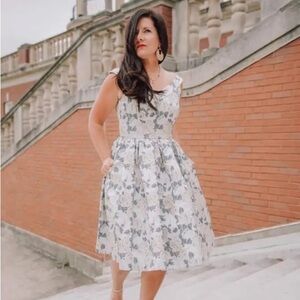 Gal Meets Glam Ava Rose Floral Jacquard Fit & Flare Dress NWT Size 0